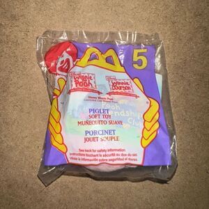 Vintage 1999 McDonald's Happy Meal Toy Piglet Winnie the Pooh Soft Plush - NWT